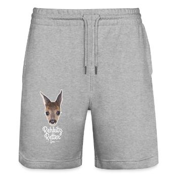 Rehkitz 1 - Stanley/Stella Unisex Bio Joggingshorts Trainer  - Grau meliert - Vorne - Nik (191cm) & Marisol (170cm)