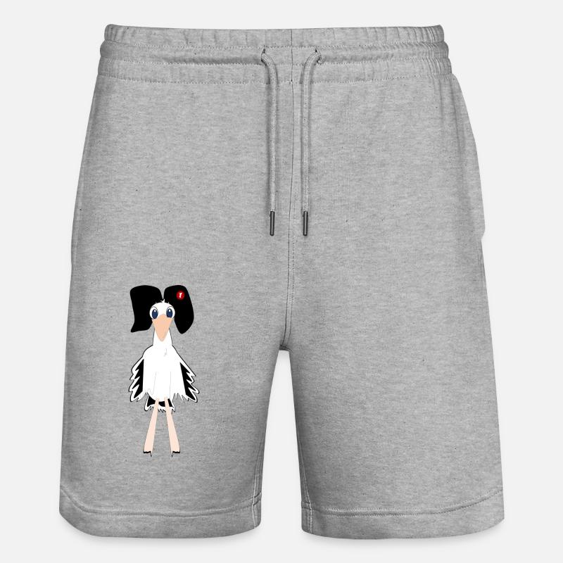 Cigogne Alsace Village Passion - Short de jogging bio TRAINER Stanley/Stella unisexe - gris chiné