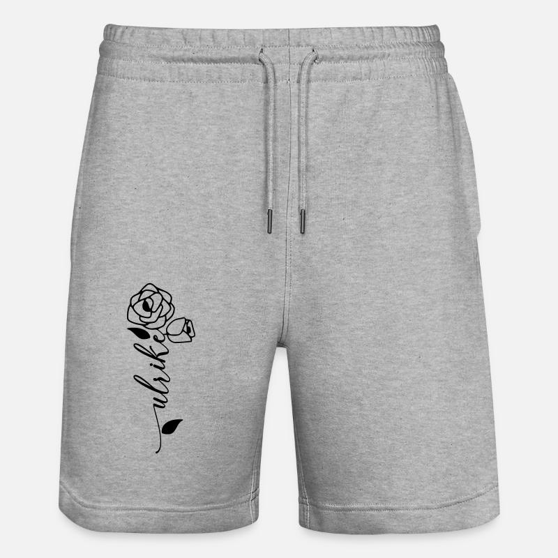 Ulrike Nom Prénom Fleur - Short de jogging bio TRAINER Stanley/Stella unisexe - gris chiné