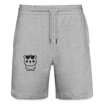 Bitcoin Bear - Short de jogging bio TRAINER Stanley/Stella unisexe - gris chiné - Devant - Nik (191cm) & Marisol (170cm)