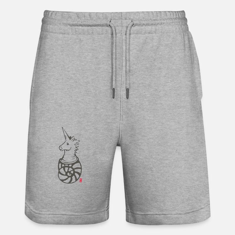 Einhorn - Der Einsiedler - Stanley/Stella Unisex Bio Joggingshorts Trainer  - Grau meliert