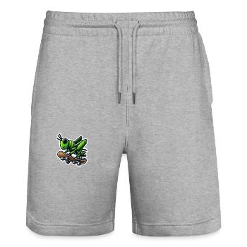 Grasshopper skateboarding - Stanley/Stella Trainer Unisex Organic Jogging Shorts - heather grey - Front - Nik (191cm) & Marisol (170cm)