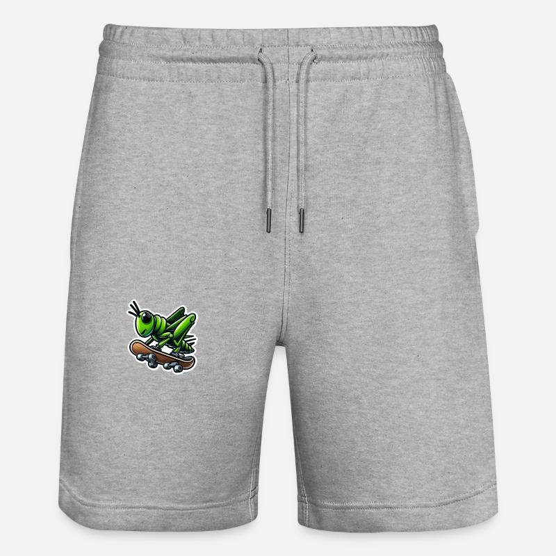 Grasshopper en skateboard - Short de jogging bio TRAINER Stanley/Stella unisexe - gris chiné