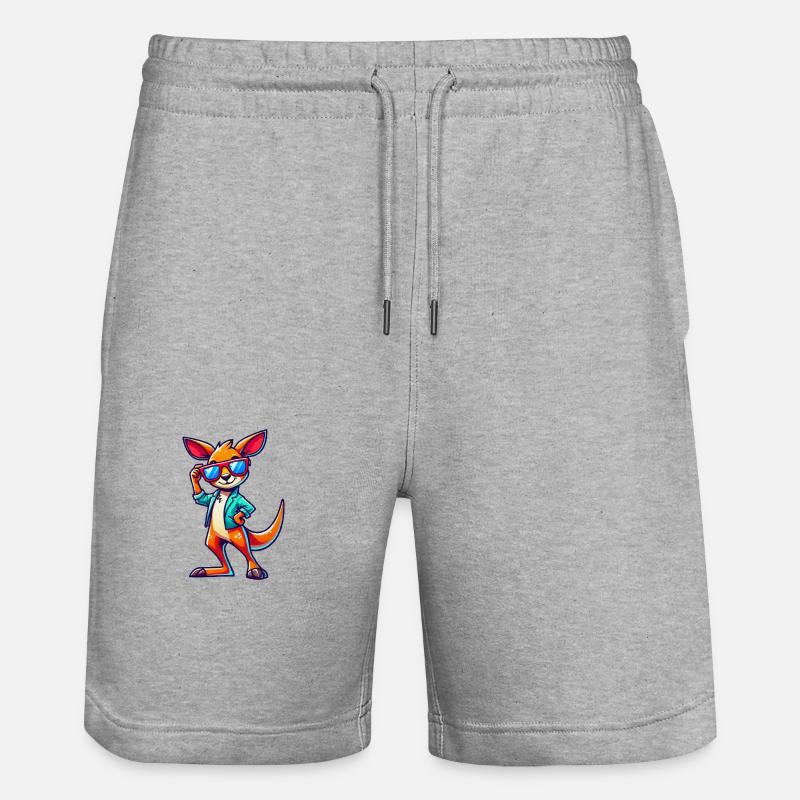 Kangaroo Comic Sonnenbrille - Stanley/Stella Unisex Bio Joggingshorts Trainer  - Grau meliert