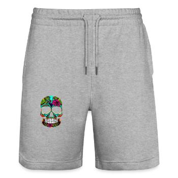 Skill Mexiko - Stanley/Stella Unisex Bio Joggingshorts Trainer  - Grau meliert - Vorne - Nik (191cm) & Marisol (170cm)
