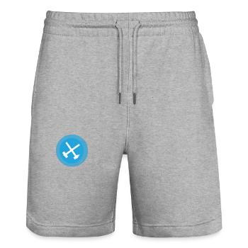 Ende Gelände - Stanley/Stella Unisex Bio Joggingshorts Trainer  - Grau meliert - Vorne - Nik (191cm) & Marisol (170cm)