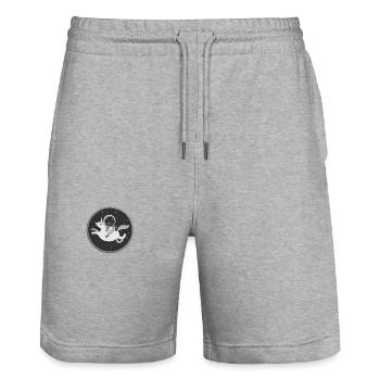 Space Unicorn - Stanley/Stella Unisex Bio Joggingshorts Trainer  - Grau meliert - Vorne - Nik (191cm) & Marisol (170cm)