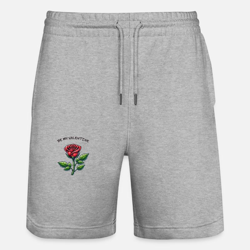 Rose Saint-Valentin - Short de jogging bio TRAINER Stanley/Stella unisexe - gris chiné