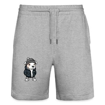 American Staffordshire Terrier Dog Winter - Stanley/Stella Trainer Unisex Organic Jogging Shorts - heather grey - Front - Nik (191cm) & Marisol (170cm)