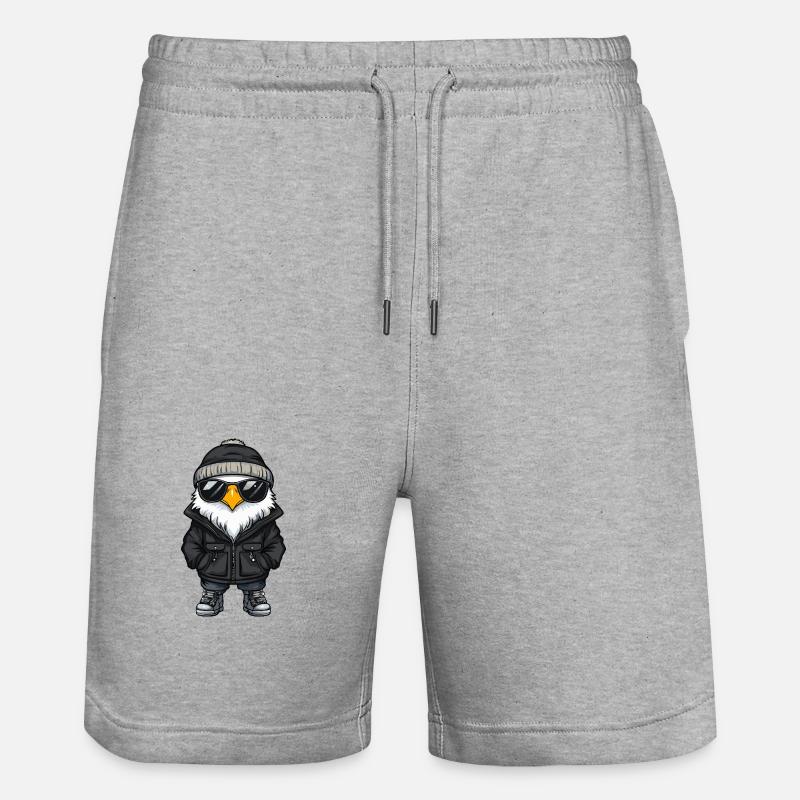 Adler Cool Comic - Stanley/Stella Unisex Bio Joggingshorts Trainer  - Grau meliert