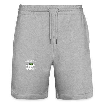 Pirate Henriette Design for girls and women - Stanley/Stella Trainer Unisex Organic Jogging Shorts - heather grey - Front - Nik (191cm) & Marisol (170cm)