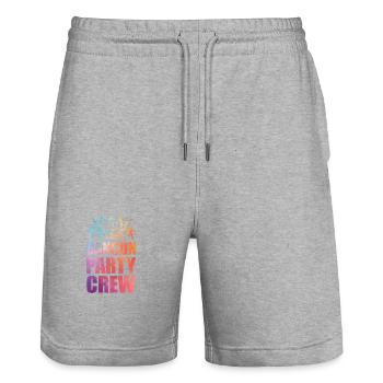 Dicton de l’équipe de la fête de Cancun - Short de jogging bio TRAINER Stanley/Stella unisexe - gris chiné - Devant - Nik (191cm) & Marisol (170cm)
