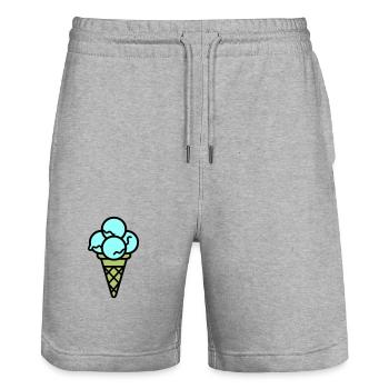 Eicreme Eis Lecker - Stanley/Stella Unisex Bio Joggingshorts Trainer  - Grau meliert - Vorne - Nik (191cm) & Marisol (170cm)