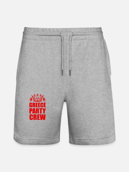 Greece Party Crew Trip - Stanley/Stella Trainer Unisex Organic Jogging Shorts - heather grey