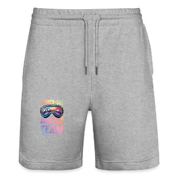 Masque de ski après-ski Dream Team - Short de jogging bio TRAINER Stanley/Stella unisexe - gris chiné - Devant - Nik (191cm) & Marisol (170cm)