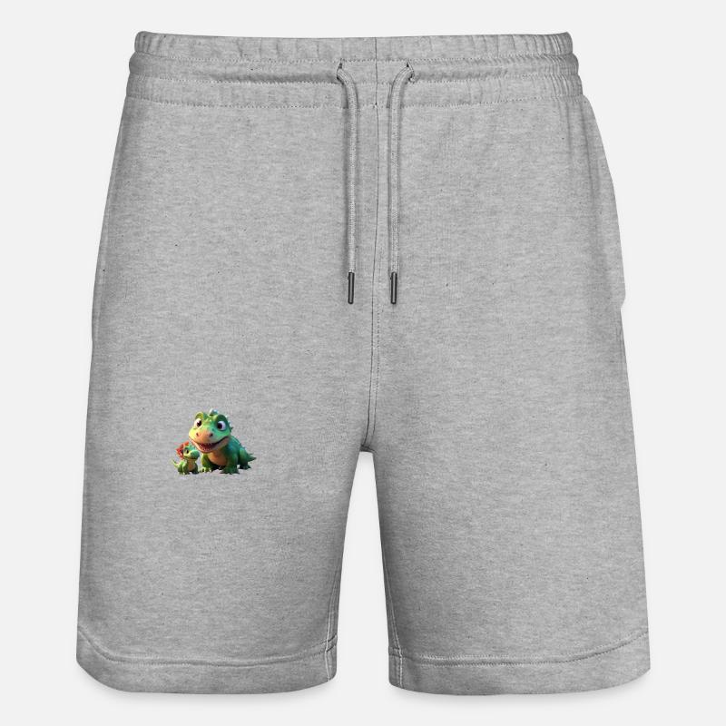 Drôle Dino Amis Mignon - Short de jogging bio TRAINER Stanley/Stella unisexe - gris chiné