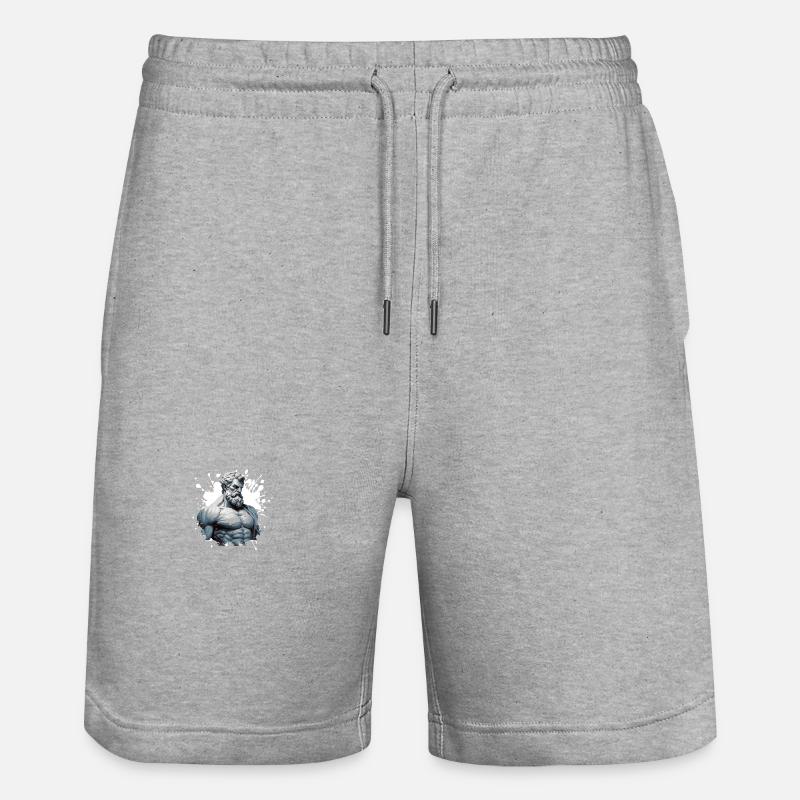 Greek Warrior Musculation Gym - Short de jogging bio TRAINER Stanley/Stella unisexe - gris chiné