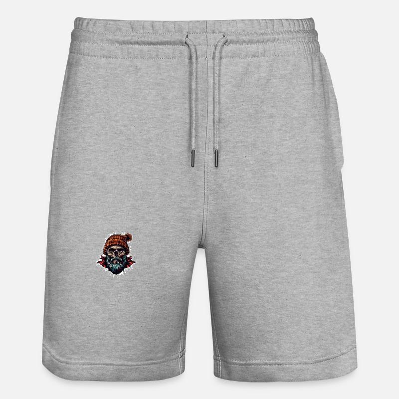 Crâne de bûcheron - Short de jogging bio TRAINER Stanley/Stella unisexe - gris chiné
