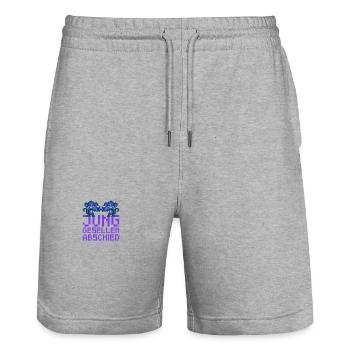 Monkey Bachelor Party 2024 Party - Stanley/Stella Trainer Unisex Organic Jogging Shorts - heather grey - Front - Nik (191cm) & Marisol (170cm)