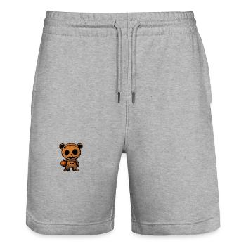 Bär Halloween Lustig Zombie - Stanley/Stella Unisex Bio Joggingshorts Trainer  - Grau meliert - Vorne - Nik (191cm) & Marisol (170cm)