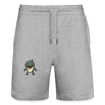 Hai Halloween Lustig Zombie - Stanley/Stella Unisex Bio Joggingshorts Trainer  - Grau meliert - Vorne - Nik (191cm) & Marisol (170cm)