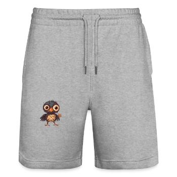 Truthan Halloween Lustig Zombie - Stanley/Stella Unisex Bio Joggingshorts Trainer  - Grau meliert - Vorne - Nik (191cm) & Marisol (170cm)
