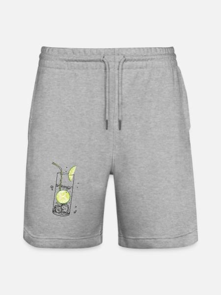 Limetten Limonade Sommer Limo - Stanley/Stella Unisex Bio Joggingshorts Trainer - Grau meliert