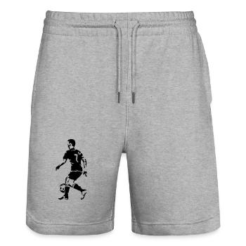 Fussballspieler Sport - Stanley/Stella Unisex Bio Joggingshorts Trainer  - Grau meliert - Vorne - Nik (191cm) & Marisol (170cm)