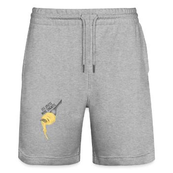 Less upsetti more spaghetti - Stanley/Stella Trainer Unisex Organic Jogging Shorts - heather grey - Front - Nik (191cm) & Marisol (170cm)