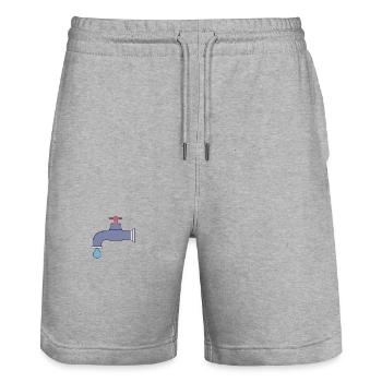 Chute du robinet de pixels - Short de jogging bio TRAINER Stanley/Stella unisexe - gris chiné - Devant - Nik (191cm) & Marisol (170cm)