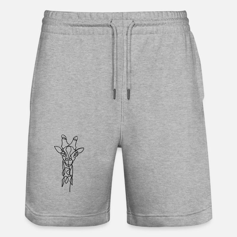 Esquisse de la girafe noire - Short de jogging bio TRAINER Stanley/Stella unisexe - gris chiné