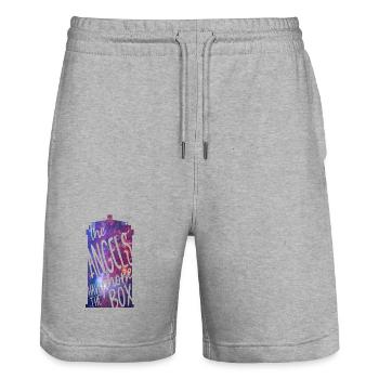 The angels have the phone box - Stanley/Stella Trainer Unisex Organic Jogging Shorts - heather grey - Front - Nik (191cm) & Marisol (170cm)