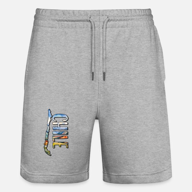 Carte à l’aquarelle du Chili - Short de jogging bio TRAINER Stanley/Stella unisexe - gris chiné