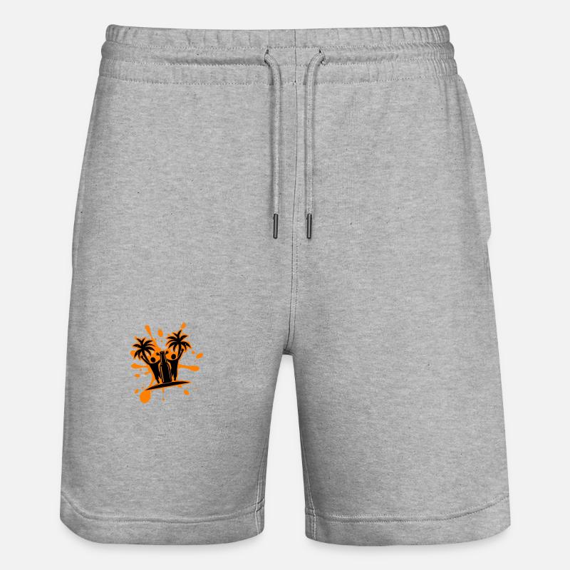 Drinking Beach Party - Stanley/Stella Unisex Bio Joggingshorts Trainer  - Grau meliert