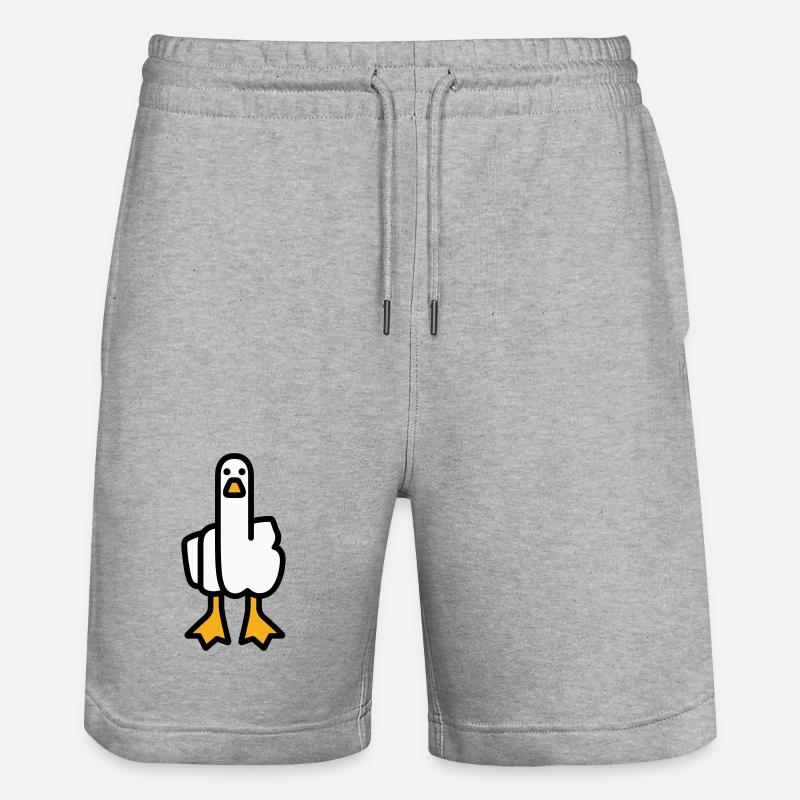 Statement Goose - Stanley/Stella Trainer Unisex Organic Jogging Shorts - heather grey