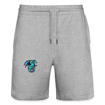 Dragon de jeu e-Sports | Logo de clan moderne - Short de jogging bio TRAINER Stanley/Stella unisexe - gris chiné - Devant - Nik (191cm) & Marisol (170cm)