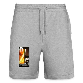 --_swag_orange_noir_blanc_grg_10tray_4_style_b - Stanley/Stella Unisex Bio Joggingshorts Trainer  - Grau meliert - Vorne - Nik (191cm) & Marisol (170cm)