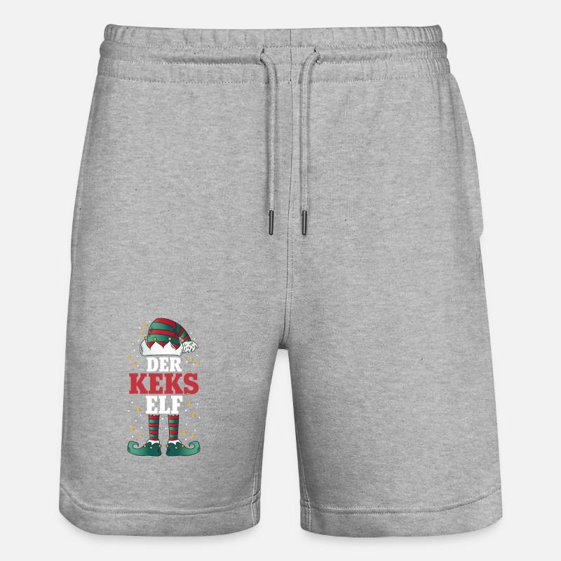 Noël L’Elfe des Cookies - Short de jogging bio TRAINER Stanley/Stella unisexe - gris chiné