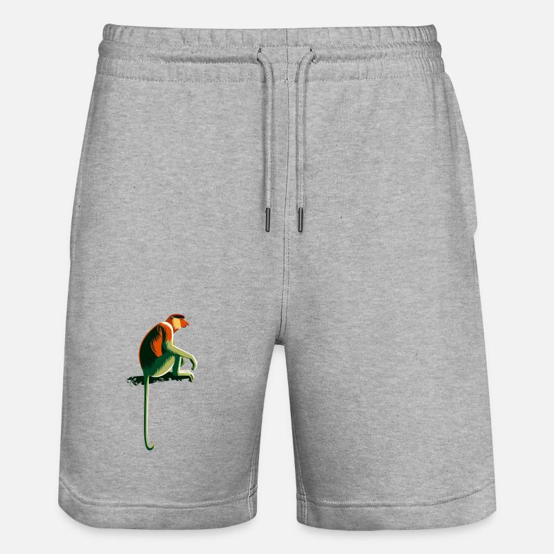 Singe trompide - Short de jogging bio TRAINER Stanley/Stella unisexe - gris chiné