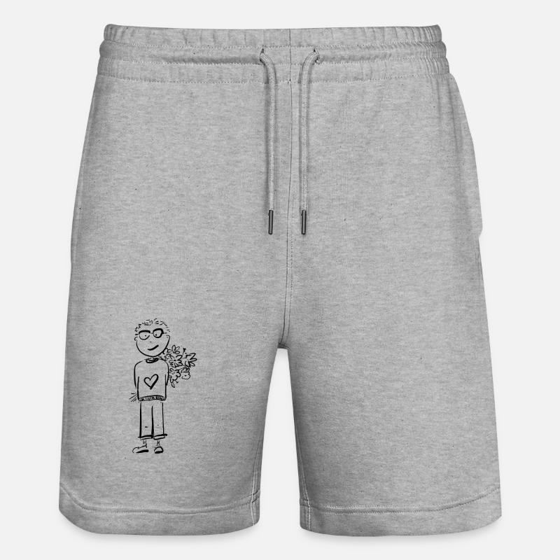 Garçon aux Fleurs / Bande dessinée - Short de jogging bio TRAINER Stanley/Stella unisexe - gris chiné