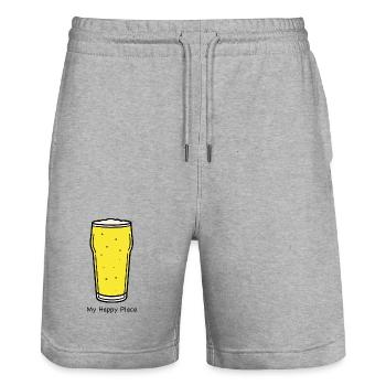 Graphique Golden Draft Pint - Short de jogging bio TRAINER Stanley/Stella unisexe - gris chiné - Devant - Nik (191cm) & Marisol (170cm)