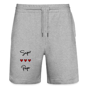 DAD. FATHER'S DAY. HAPPY FATHER'S DAY. HAPPY BIRTHDAY. - Stanley/Stella Trainer Unisex Organic Jogging Shorts - heather grey - Front - Nik (191cm) & Marisol (170cm)