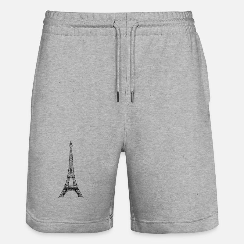 Eiffel tower - Stanley/Stella Trainer Unisex Organic Jogging Shorts - heather grey
