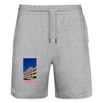 SCHARBEUTZ Ostsee - Stanley/Stella Unisex Bio Joggingshorts Trainer  - Grau meliert - Vorne - Nik (191cm) & Marisol (170cm)