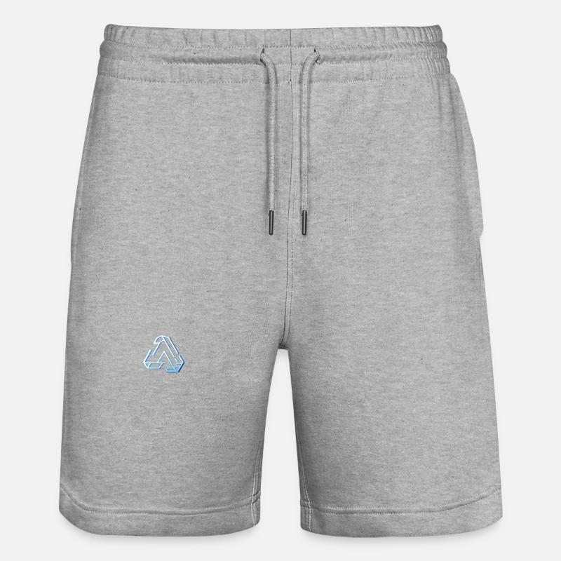 Neon Triangle Geometry Lines - Stanley/Stella Trainer Unisex Organic Jogging Shorts - heather grey