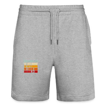 1996 Legend Original Tee - Stanley/Stella Trainer Unisex Organic Jogging Shorts - heather grey - Front - Nik (191cm) & Marisol (170cm)