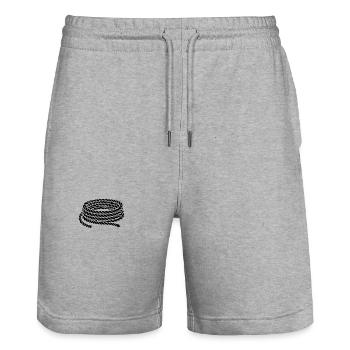 Seil Tau Maritim Knoten - Stanley/Stella Unisex Bio Joggingshorts Trainer  - Grau meliert - Vorne - Nik (191cm) & Marisol (170cm)