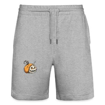 Schnecke Halloween Lustig Zombie - Stanley/Stella Unisex Bio Joggingshorts Trainer  - Grau meliert - Vorne - Nik (191cm) & Marisol (170cm)