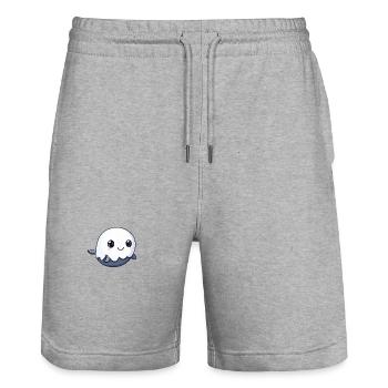 Wal Halloween Lustig Geist - Stanley/Stella Unisex Bio Joggingshorts Trainer  - Grau meliert - Vorne - Nik (191cm) & Marisol (170cm)
