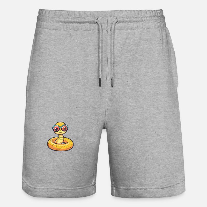 Serpent Cobra Bande Dessinée Cool - Short de jogging bio TRAINER Stanley/Stella unisexe - gris chiné